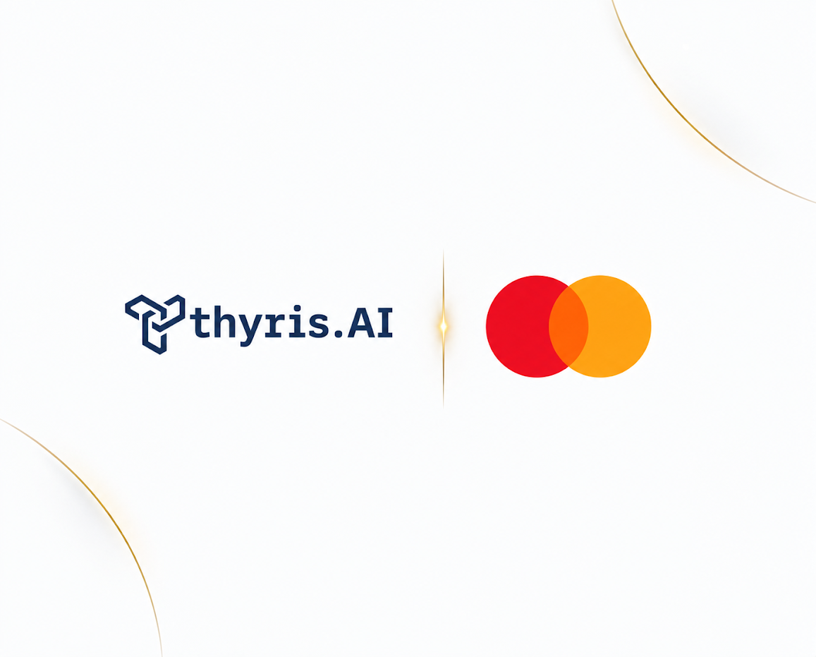 Thyris.AI and Mastercard Start Path logos representing the agentic commerce partnership